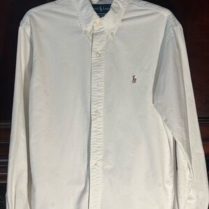 Ralph Lauren Men's White Button-Down Casual or Dress Shirt